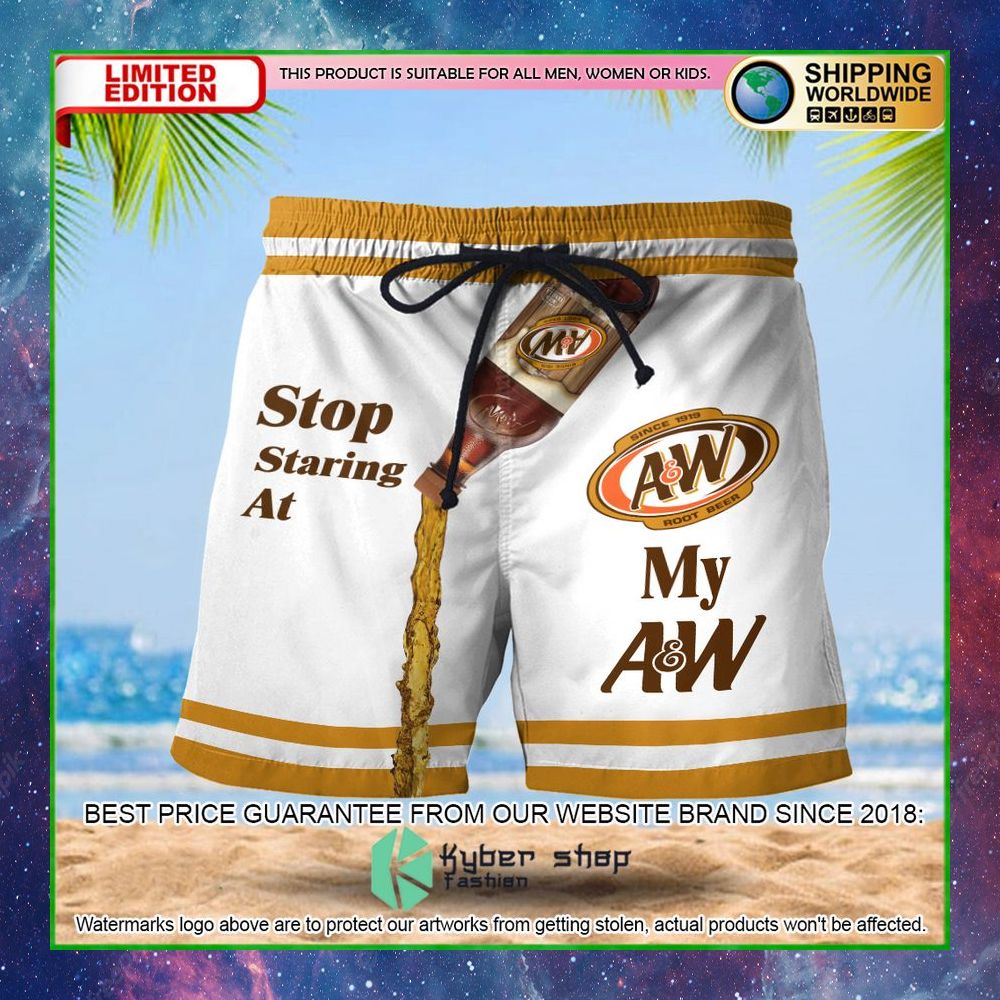 stop staring at my aw root beer hawaiian short limited edition lwkbn