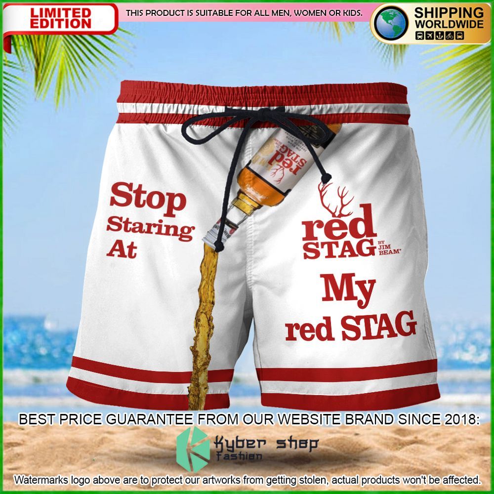stop staring at my jim beam red stag hawaiian short limited edition 8sg6u