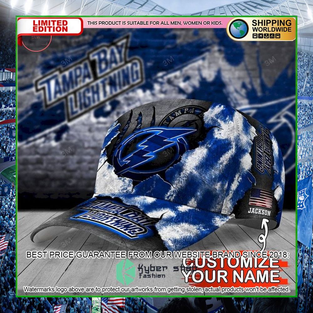 tampa bay lightning skull nhl custom name cap limited edition