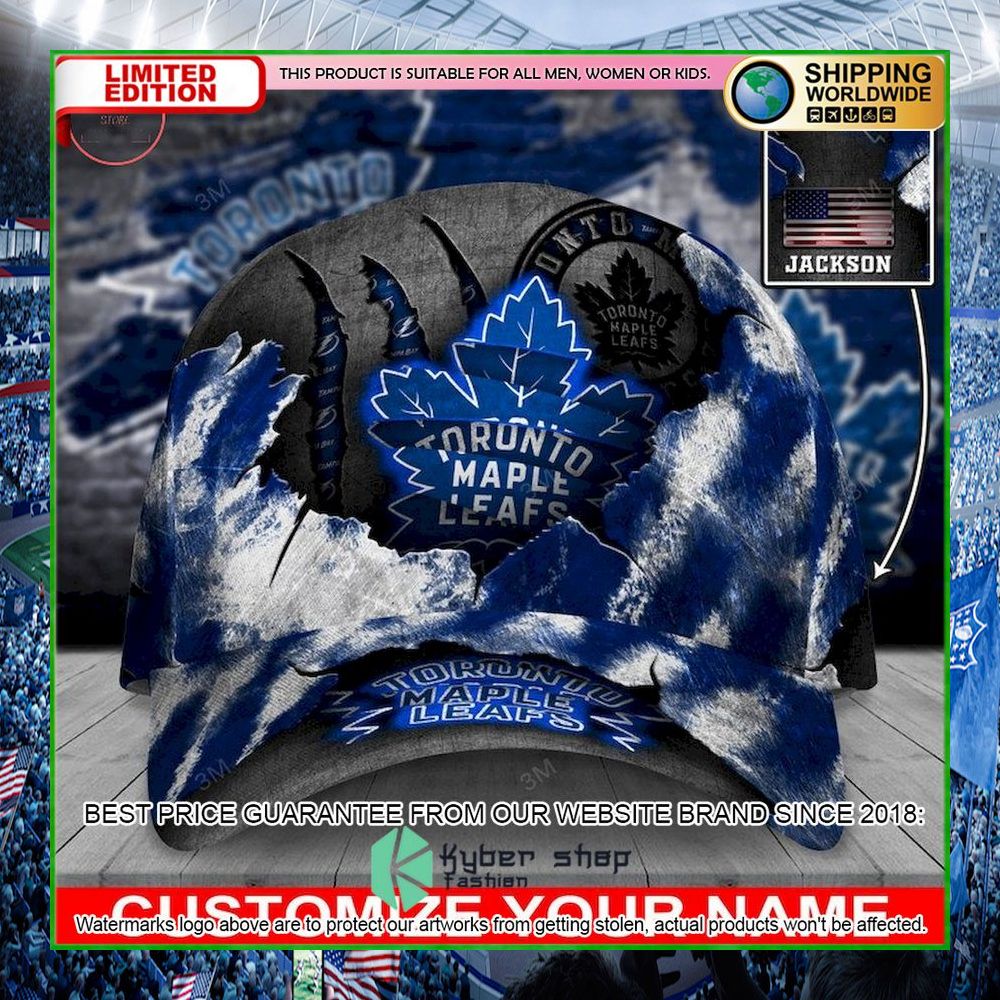 toronto maple leafs skull nhl custom name cap limited edition ff4he