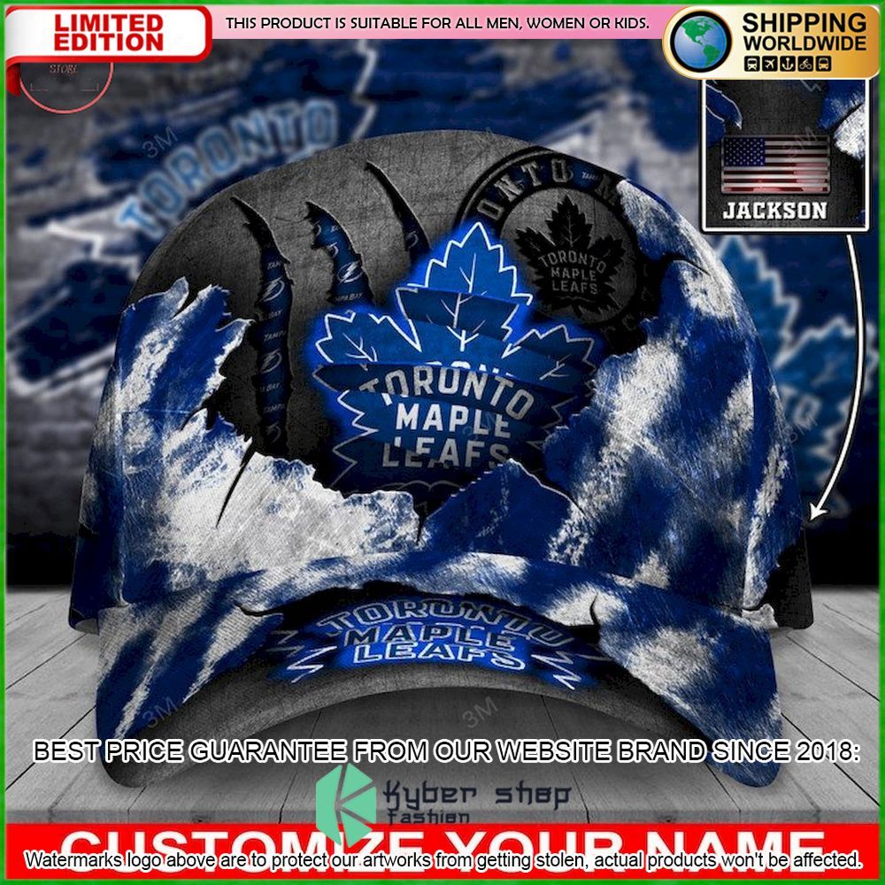toronto maple leafs skull nhl custom name cap limited edition oko2c
