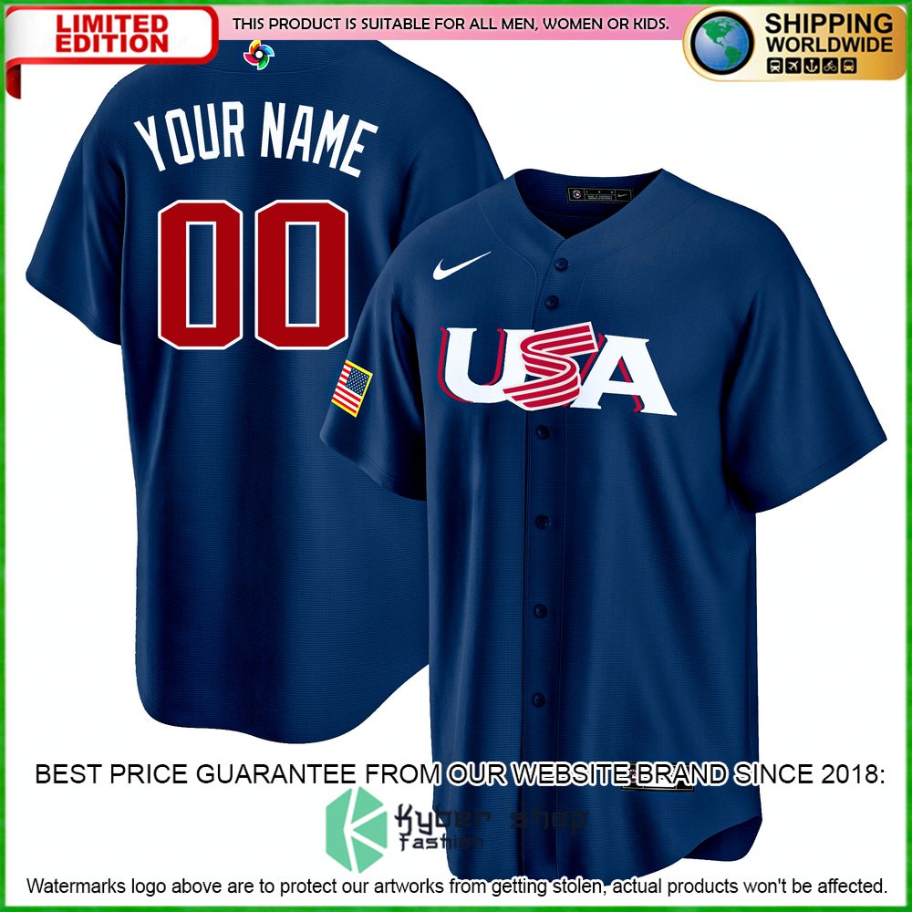 usa personalized navy baseball jersey limited edition urhnt