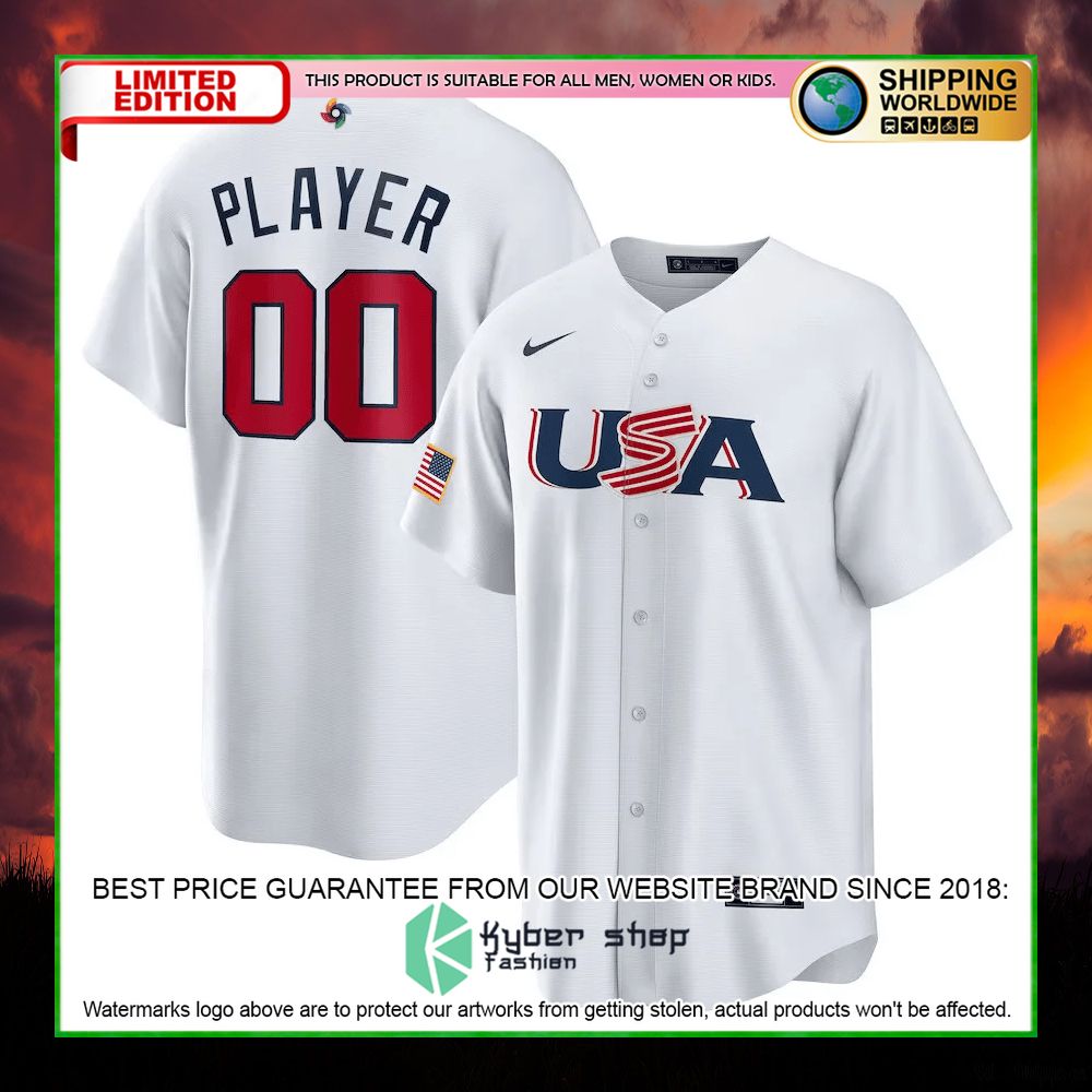 usa personalized white baseball jersey limited edition