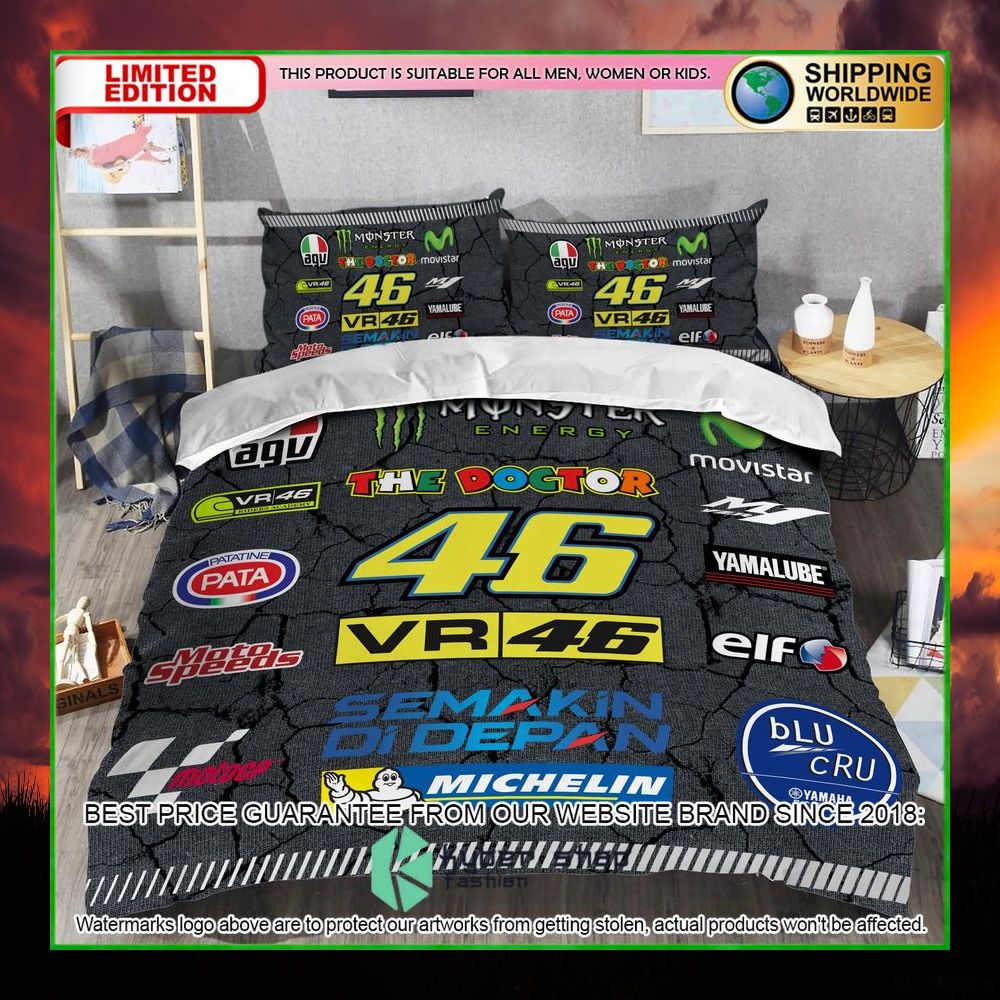 valentino rossi the doctor crack bedding set limited edition 79woi