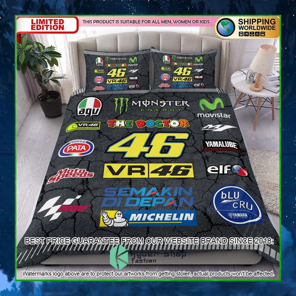 valentino rossi the doctor crack bedding set limited edition ehbtr