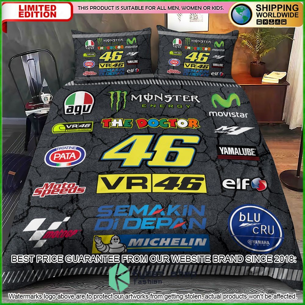 valentino rossi the doctor crack bedding set limited edition fua7p
