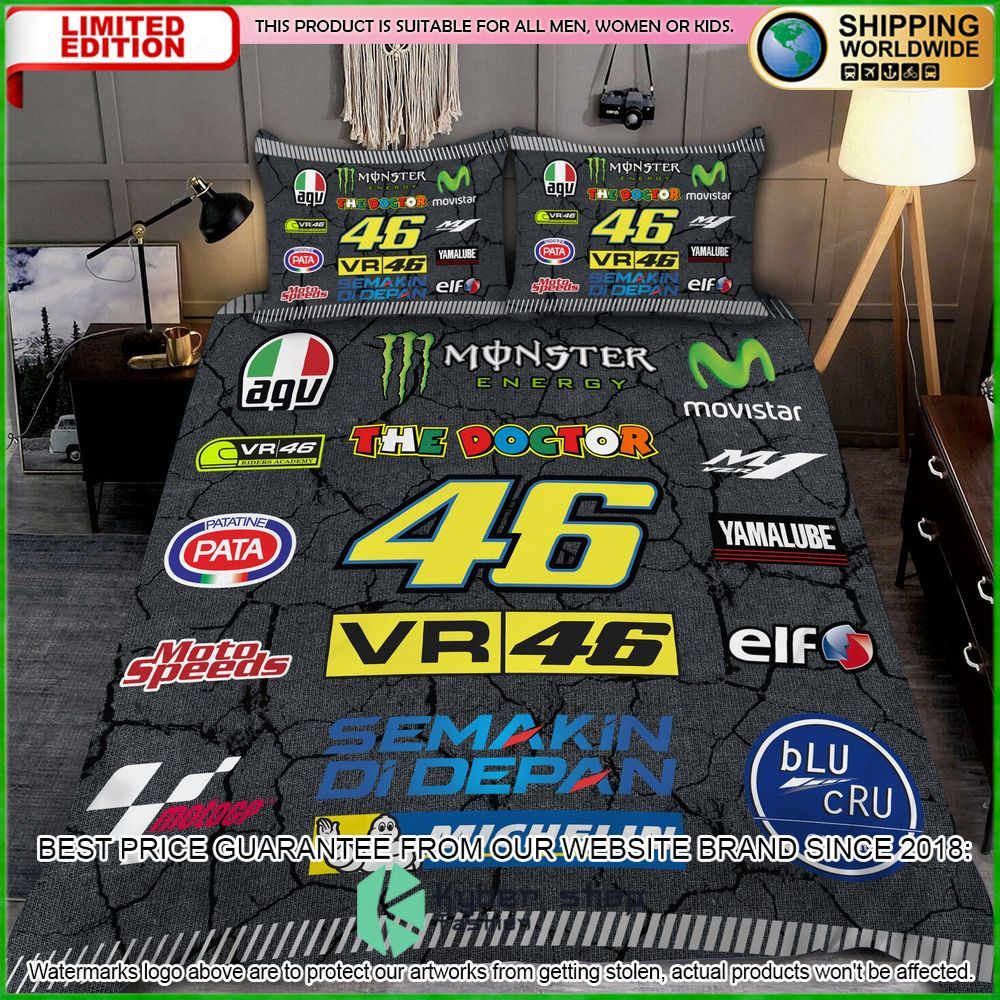 valentino rossi the doctor crack bedding set limited edition k2a4r