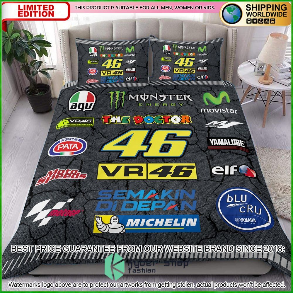 valentino rossi the doctor crack bedding set limited edition uurig
