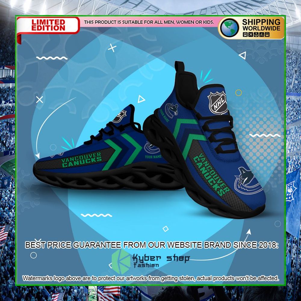 vancouver canucks custom name clunky max soul shoes limited edition hmk1k