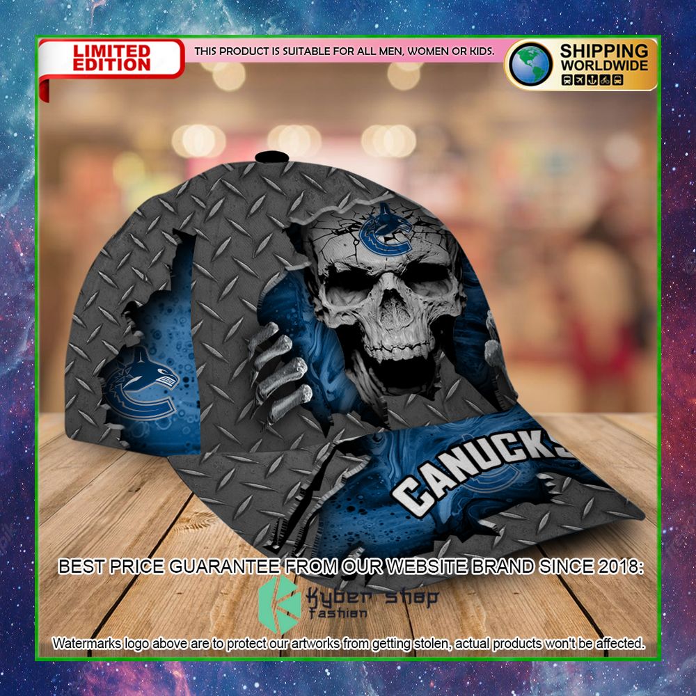 vancouver canucks custom name nhl skull cap limited edition 6ljmg