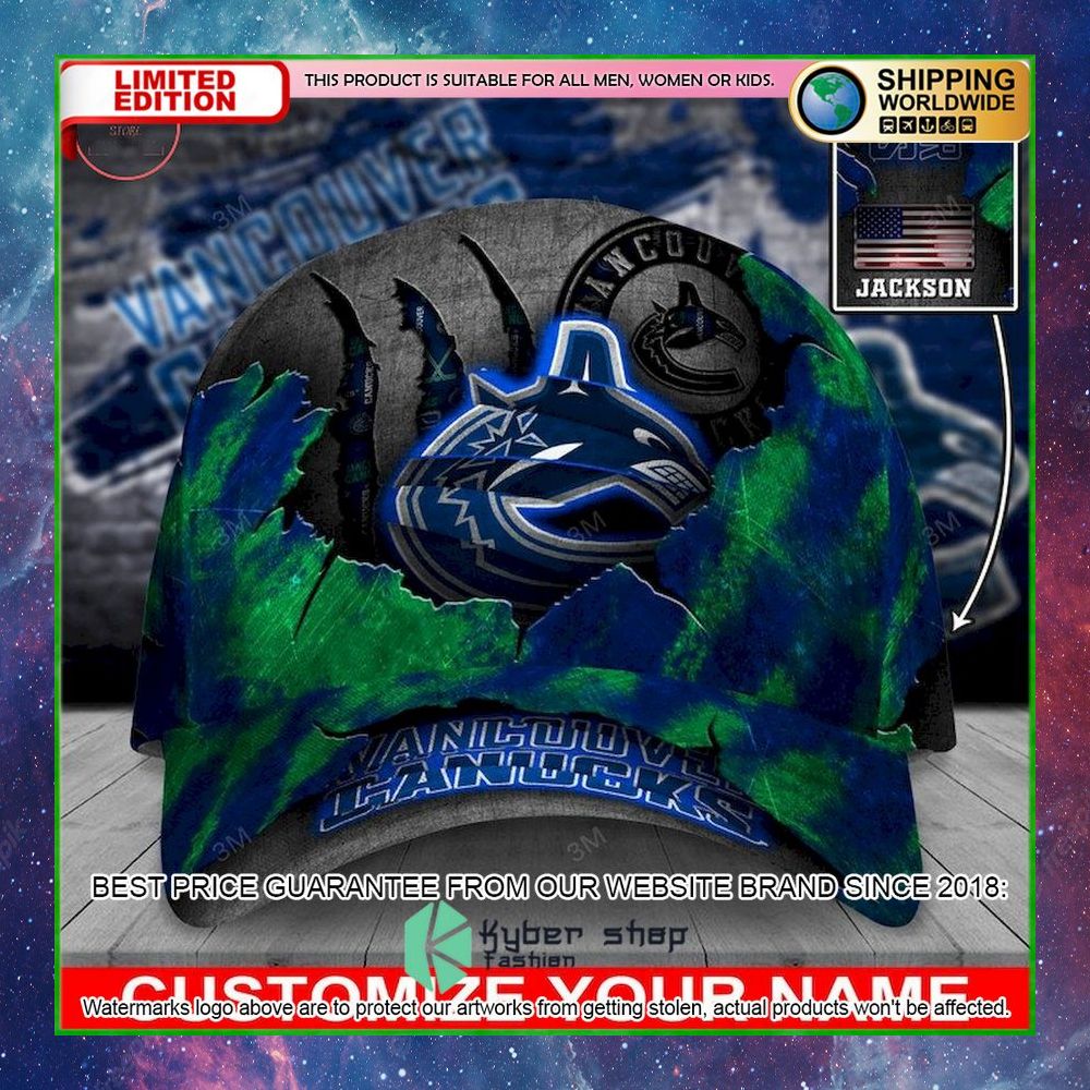 vancouver canucks skull nhl custom name cap limited edition nzb5a