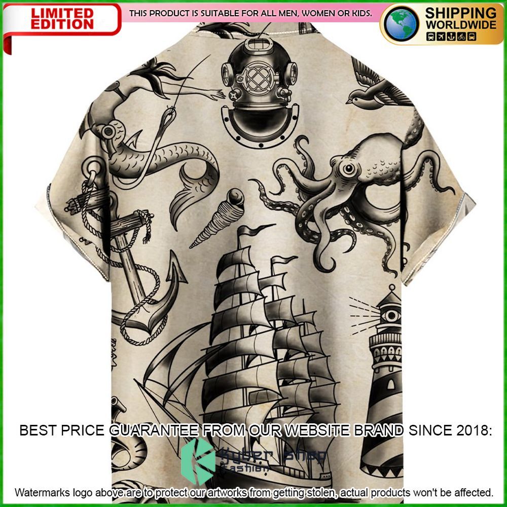 vintage nautical mermaid boat hawaiian shirt limited edition ro8ff