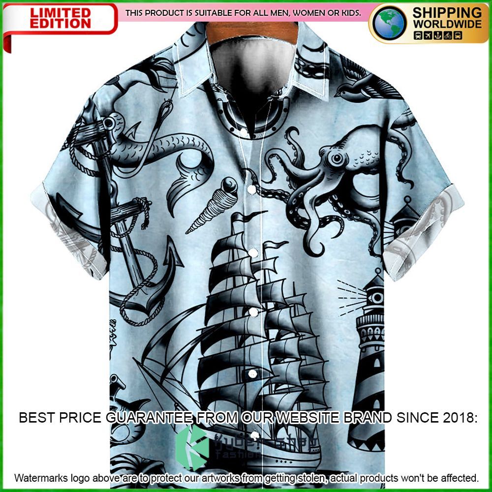 vintage nautical mermaid boat hawaiian shirt limited edition s3ts9