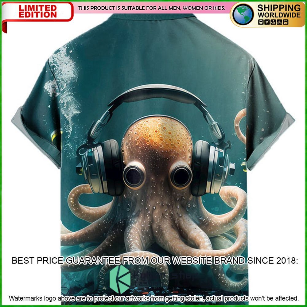vintage nautical octopus listen music hawaiian shirt limited edition