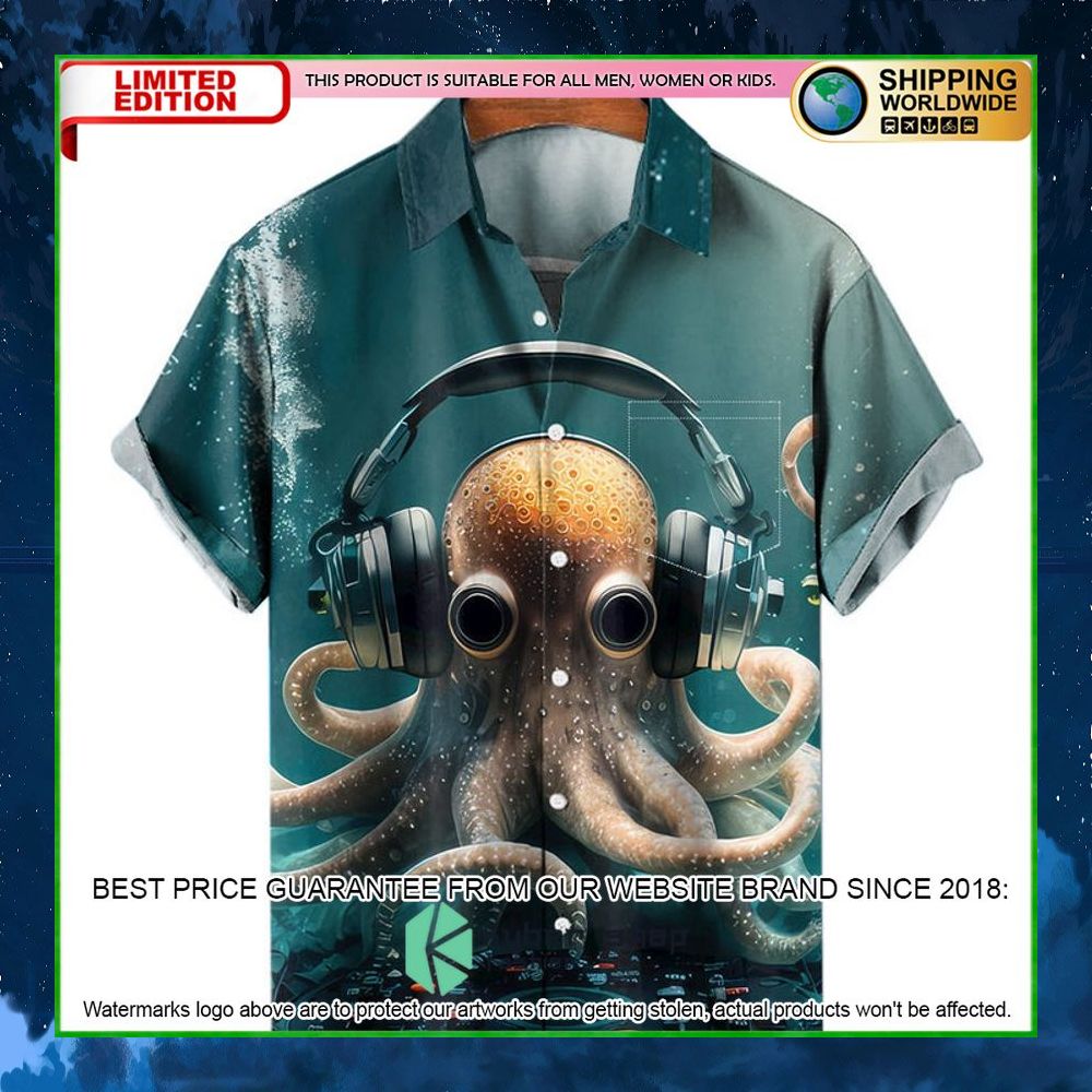 vintage nautical octopus listen music hawaiian shirt limited edition qycbk