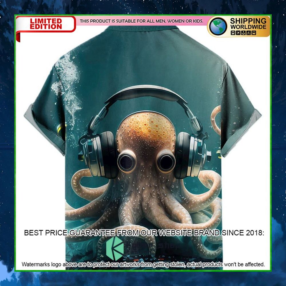 vintage nautical octopus listen music hawaiian shirt limited edition