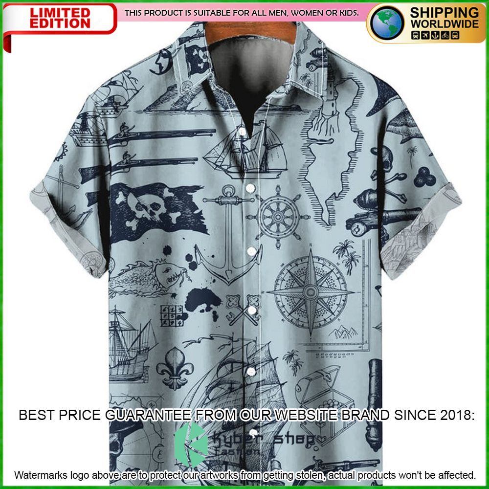 vintage nautical pirate boat hawaiian shirt limited edition