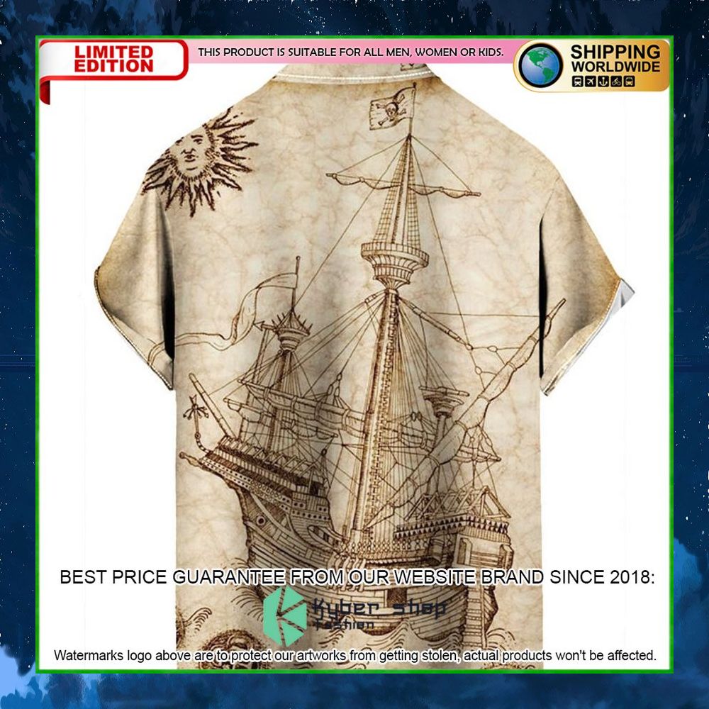 vintage navy map hawaiian shirt limited edition