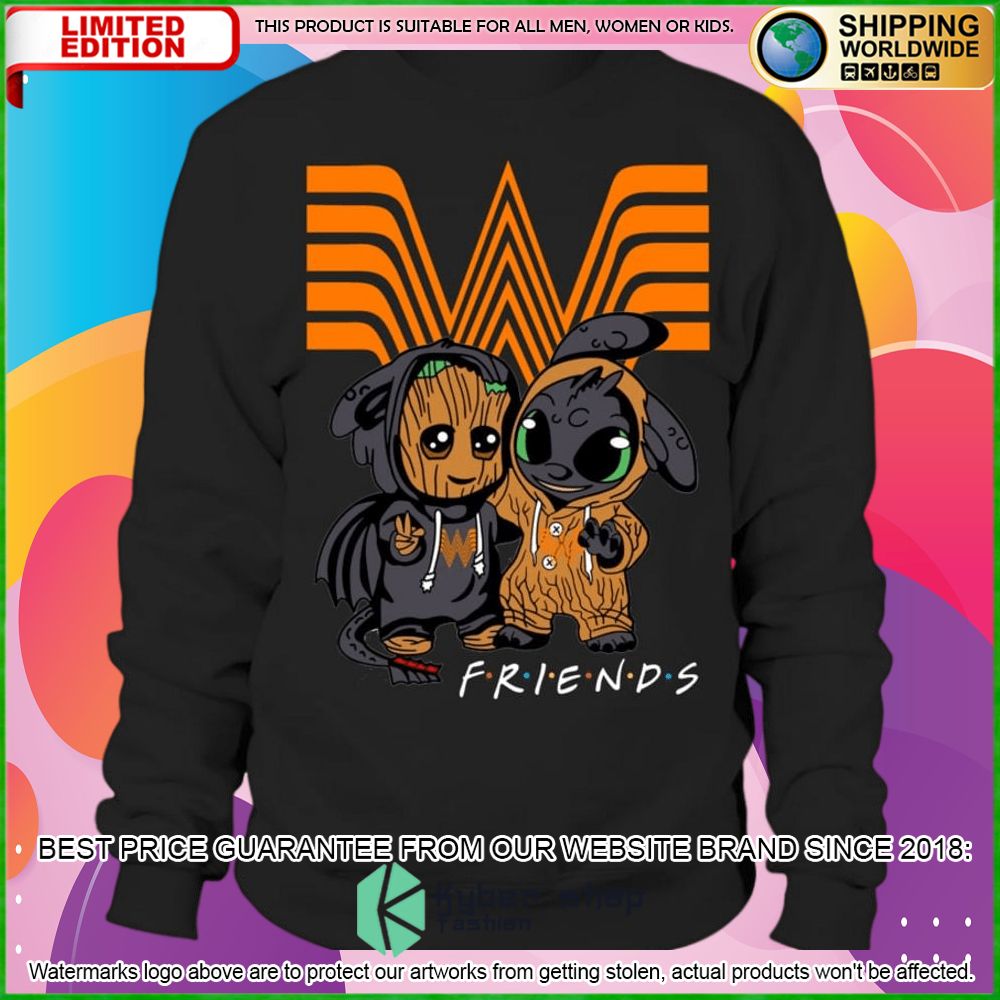 whataburger baby groot stitch friends hoodie shirt limited edition lvwrq