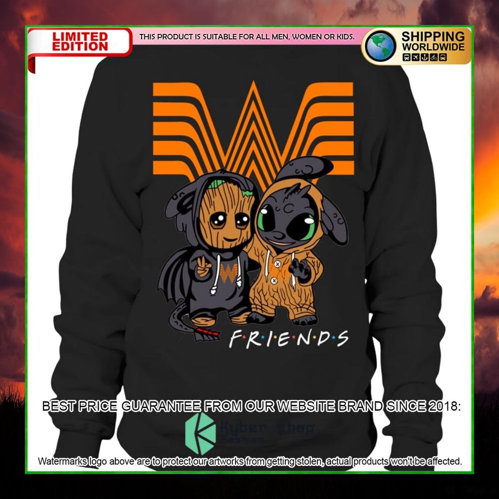 whataburger baby groot stitch friends hoodie shirt limited edition orqyp