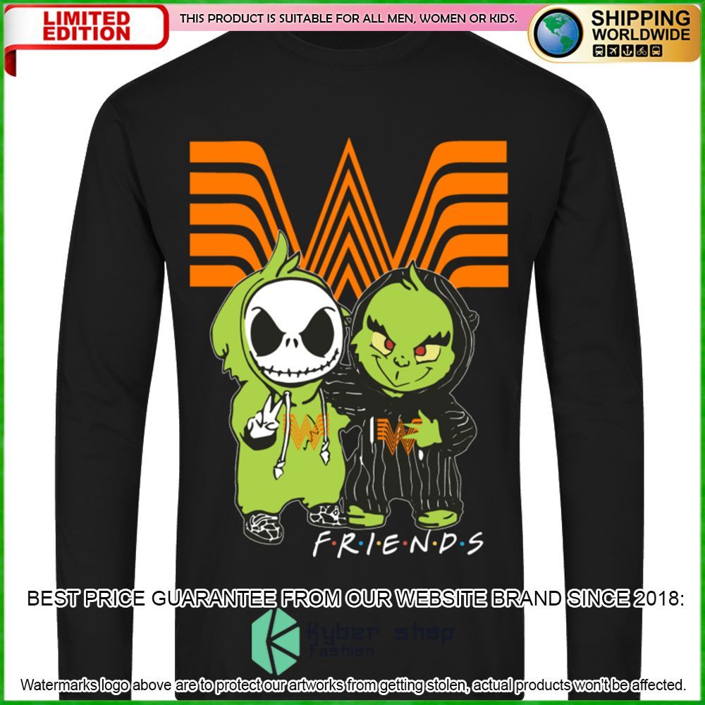 whataburger jack skelltington grinch friends hoodie shirt limited edition nwded