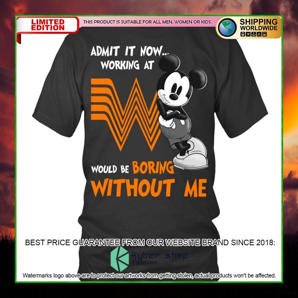 whataburger mickey mouse admit it now working at hoodie shirt limited edition yzlbw