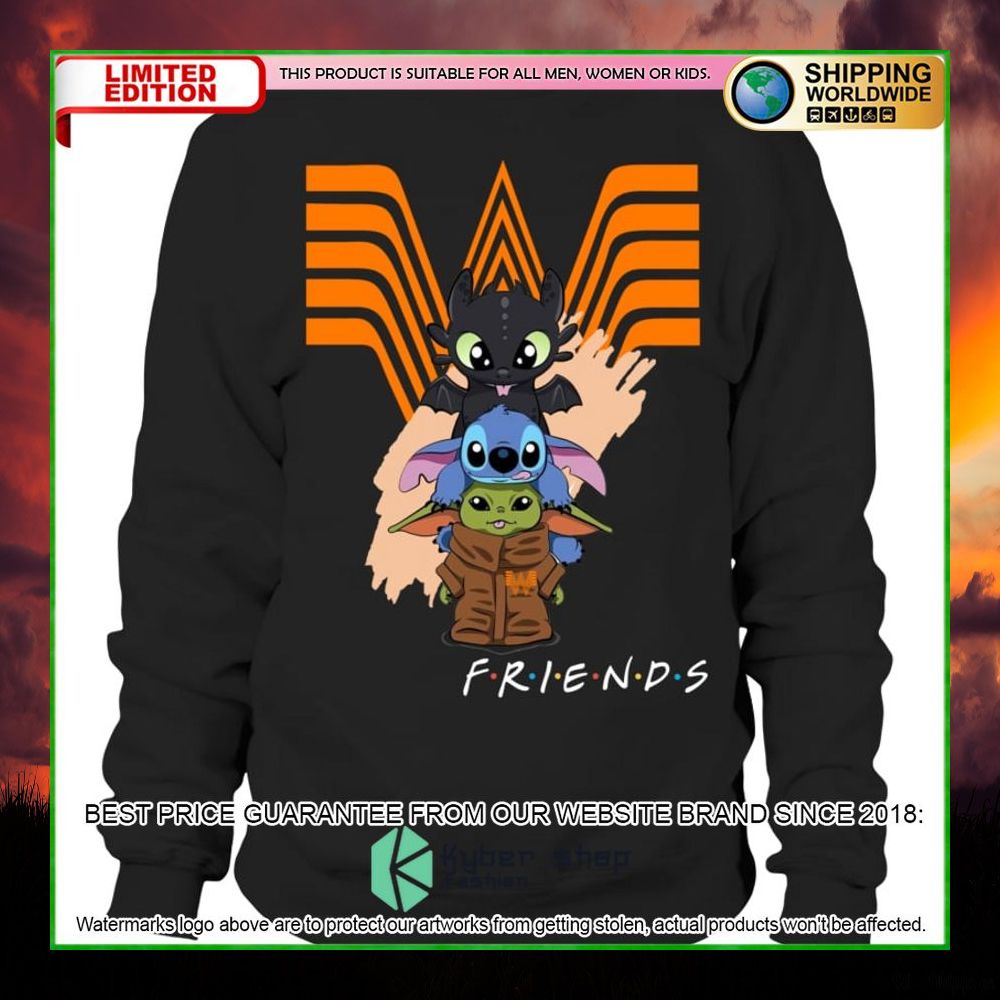 whataburger toothless stitch baby yoda friends hoodie shirt limited edition 6htsr