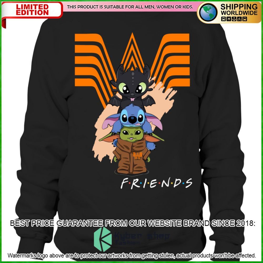 whataburger toothless stitch baby yoda friends hoodie shirt limited edition mcuke