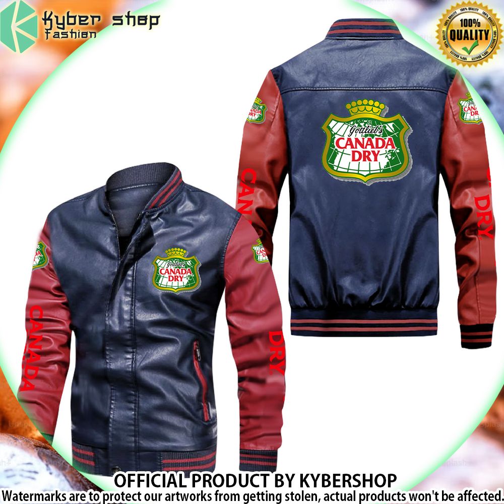 canada dry ginger ale bomber leather jacket limited edition ahvm6