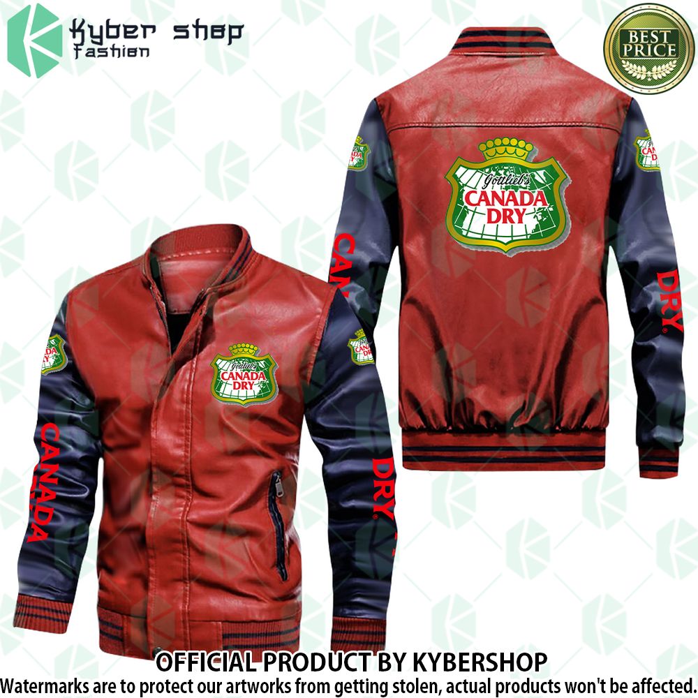 Canada Dry Ginger Ale Bomber Leather Jacket - LIMITED EDITION