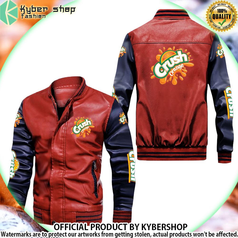 crush drink bomber leather jacket limited edition