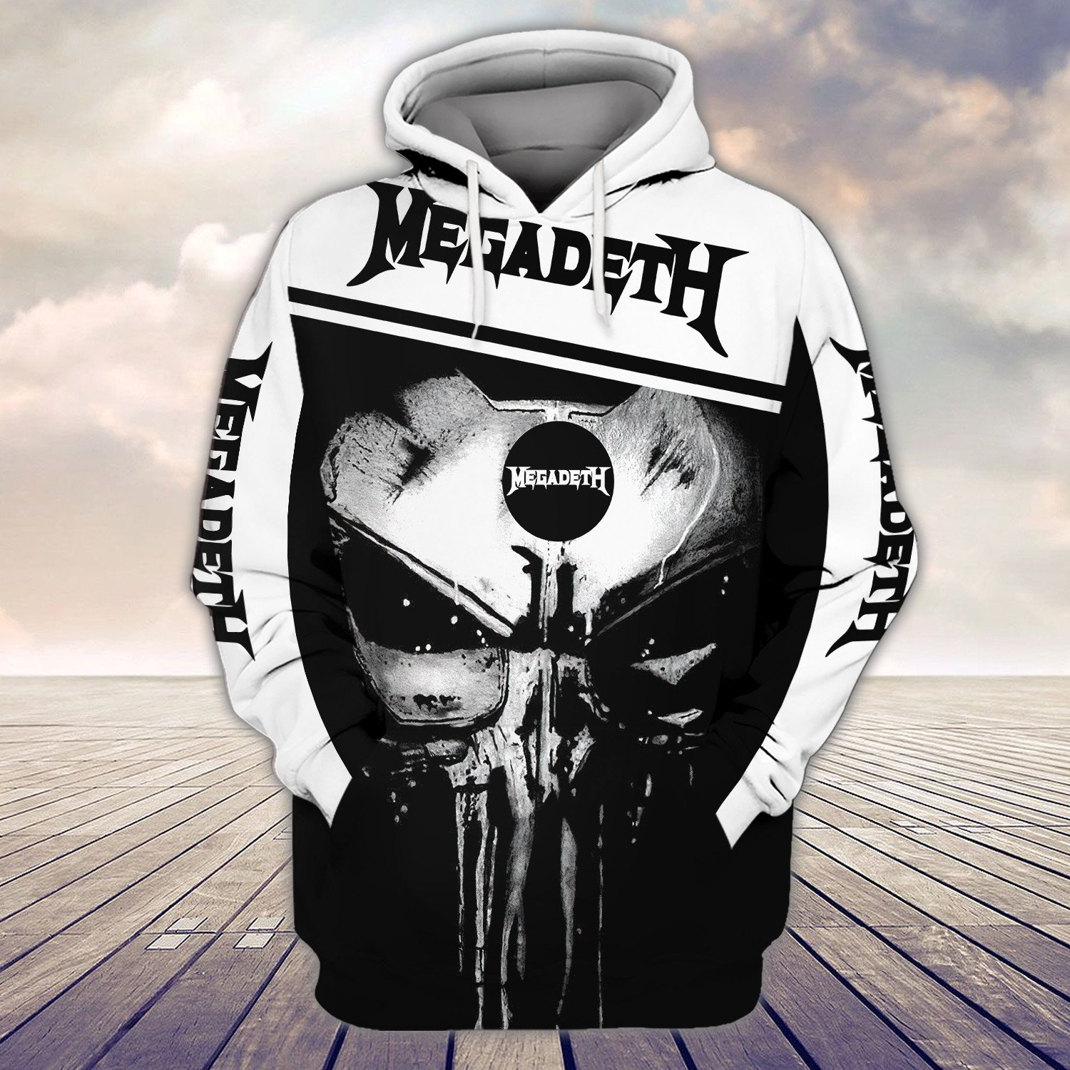 megadeth band punisher skull hoodie limited edition 4dz44