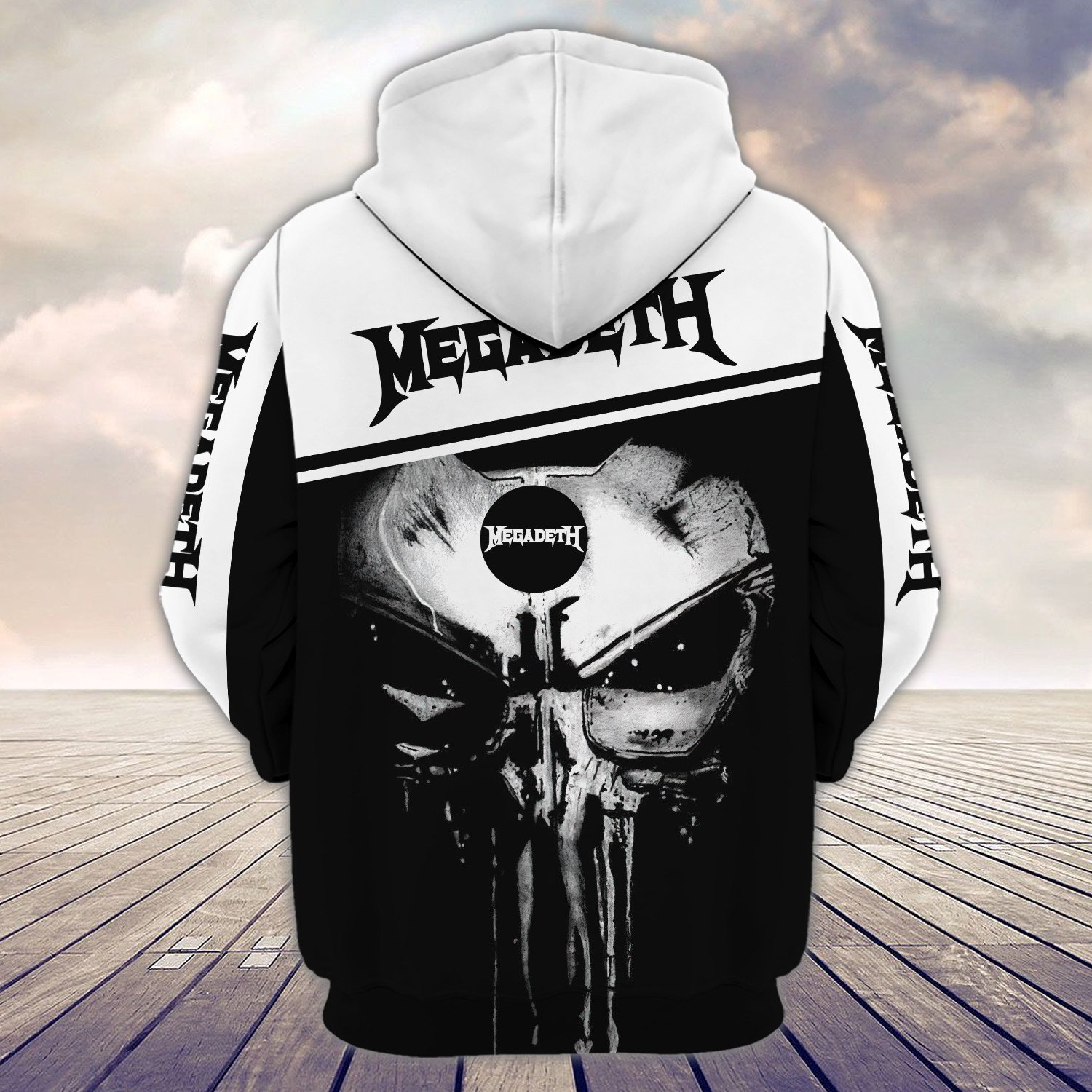 megadeth band punisher skull hoodie limited edition iaugz