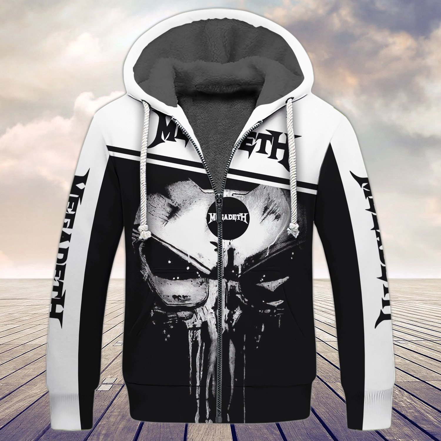 megadeth band punisher skull hoodie limited edition qdh9s