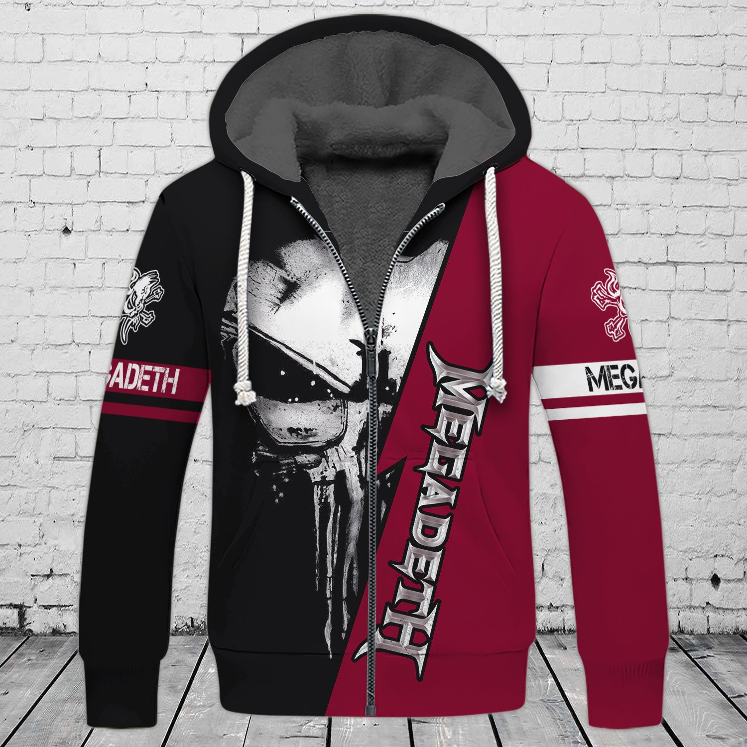 megadeth punisher skull hoodie limited edition yqofz