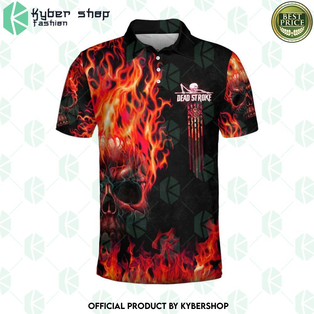 skull on fire billiards red polo limited edition 5omzj