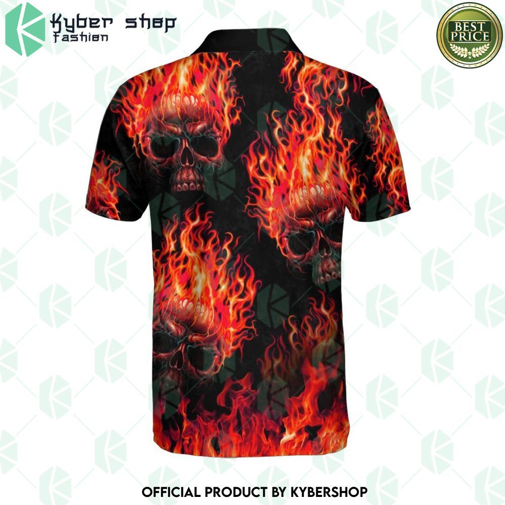 skull on fire billiards red polo limited edition loolo