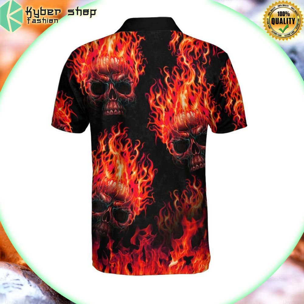 skull on fire billiards red polo limited edition zzip3