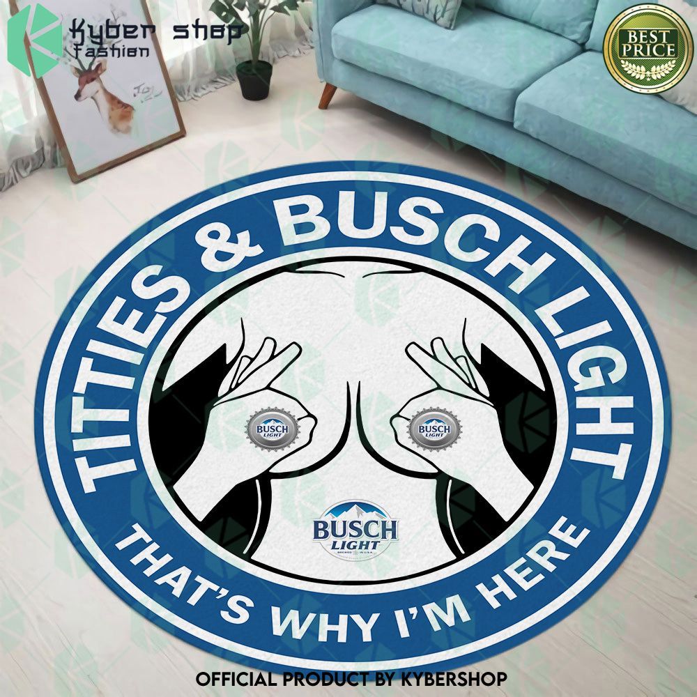 That's Why I'm Here Titles & Busch Light Round Rug - LIMITED EDITION